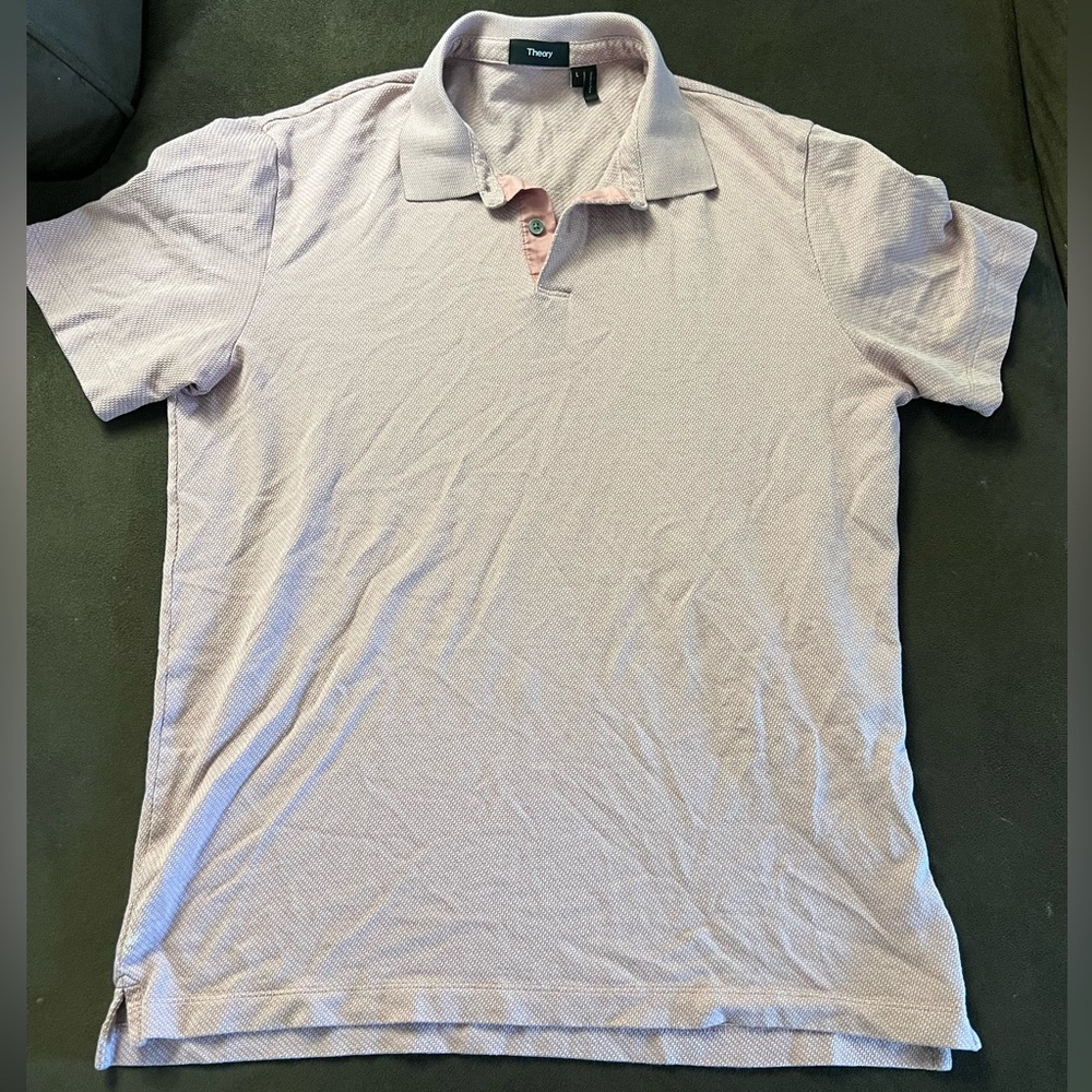 Theory Light Pink Polo Shirt